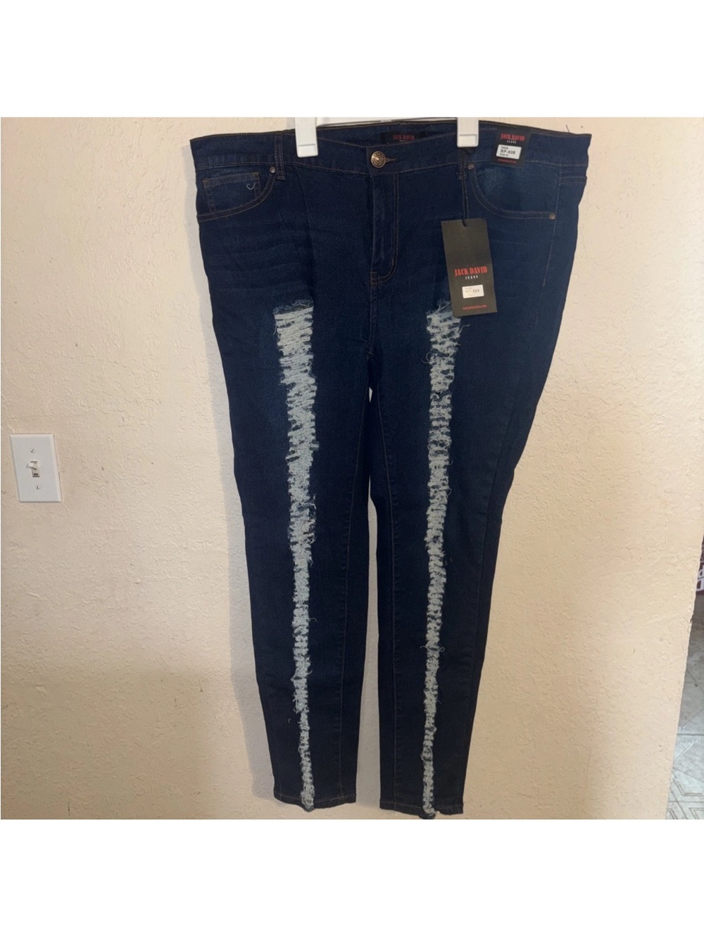 Women's Dark Indigo Distressed Ankle Jeans